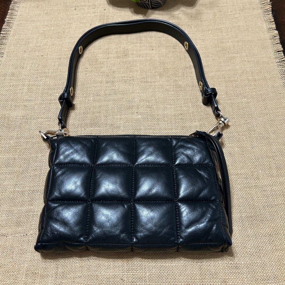 AllSaints Leather Eve Quilted Cross-Body/Shoulder Bag.